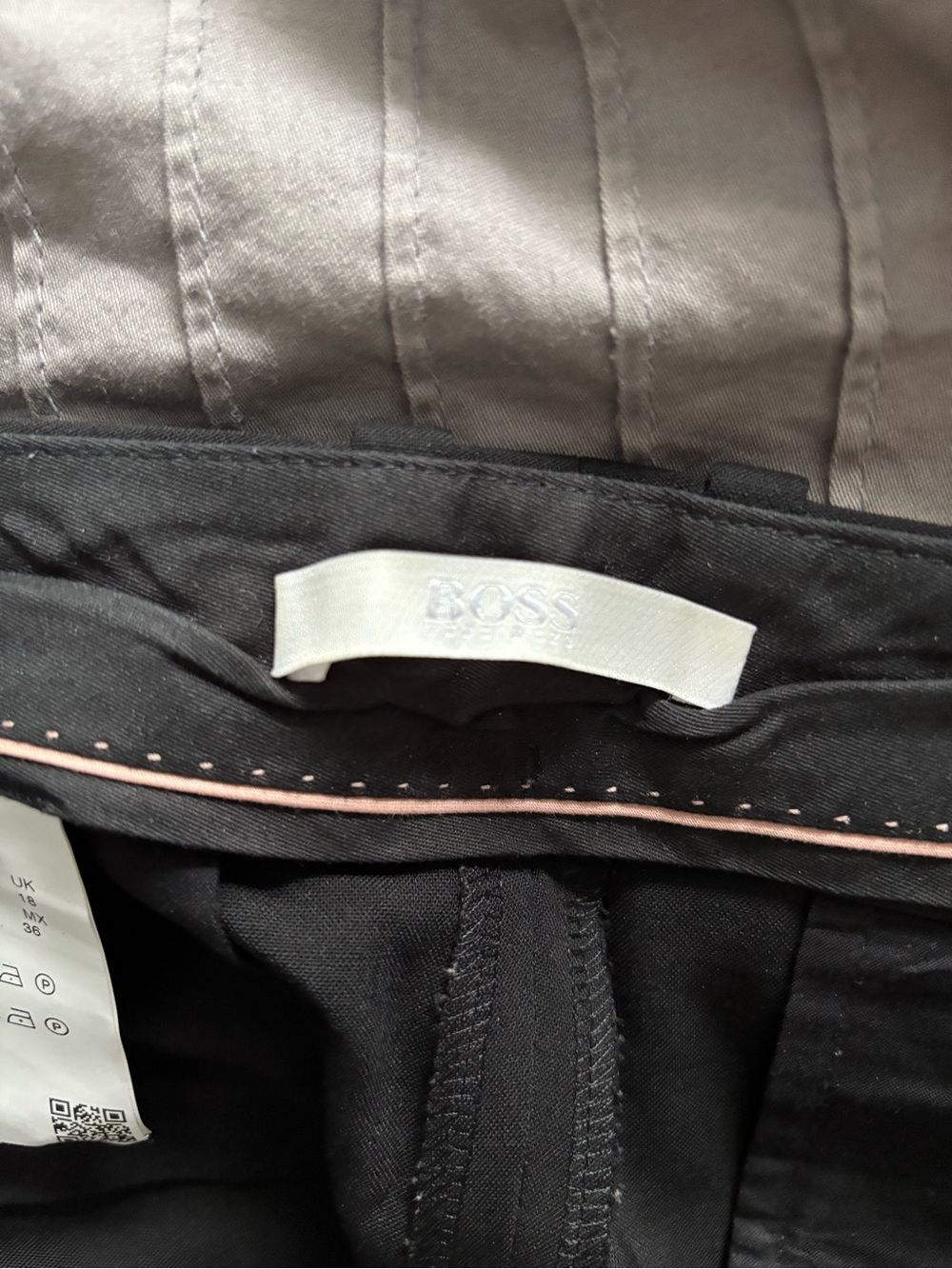 Hugo Boss Black Chinos with Subtle Pink Trim
